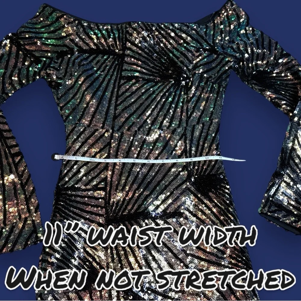 🎉HP🎉 EUC (worn once) Ricarica Sequin Off The Shoulder Midi Dress. 💃 Size Small - Picture 8 of 13